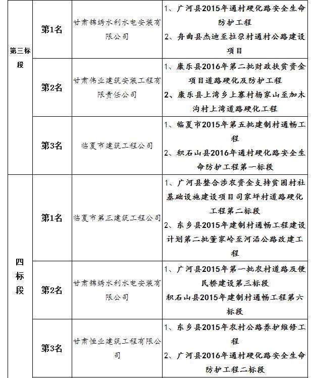 中標候選人項目業(yè)績2