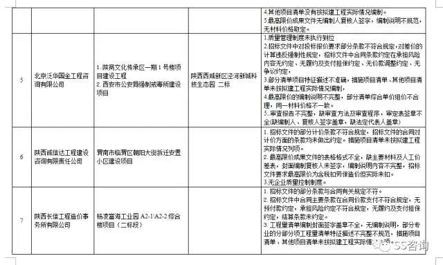 工程造價(jià)咨詢、招標(biāo)代理企業(yè)問題列表