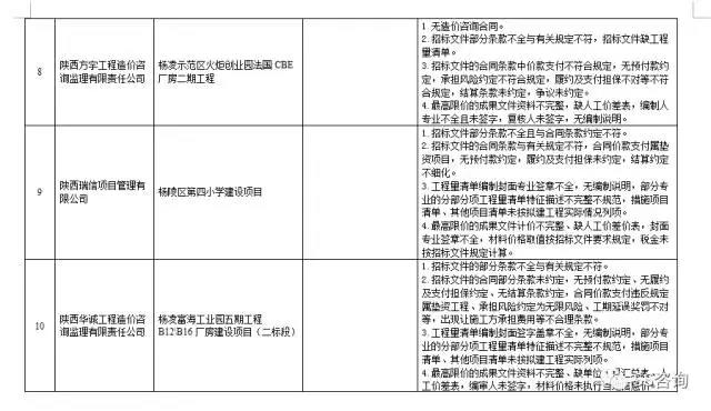 工程造價(jià)咨詢、招標(biāo)代理企業(yè)問題列表